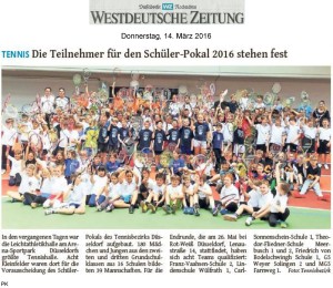 WZ 14042016 Bericht Schultennis Pokal 2016